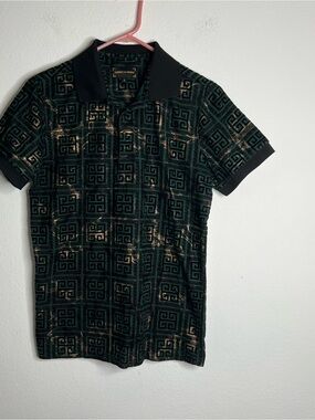 American Breed Mens Polo Shirt Geometric Print Size Small